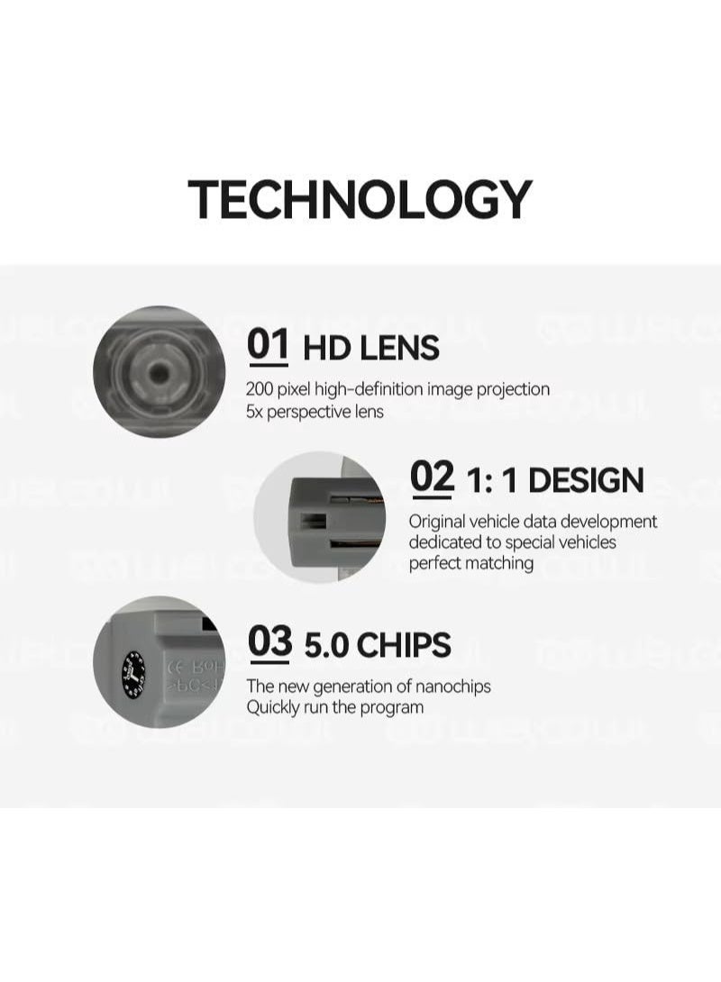 فيريكس أضواء أبواب سيارة تويوتا، جهاز عرض شعار الباب LED عالي الدقة متوافق مع هايلاندر، كامري، 4 رانر، سيينا، كورولا، تندرا، بريوس، فينزا، برادو، سيكويا، ريز، بريفيا، لاند كروزر شعار طويل المدى - Image 3