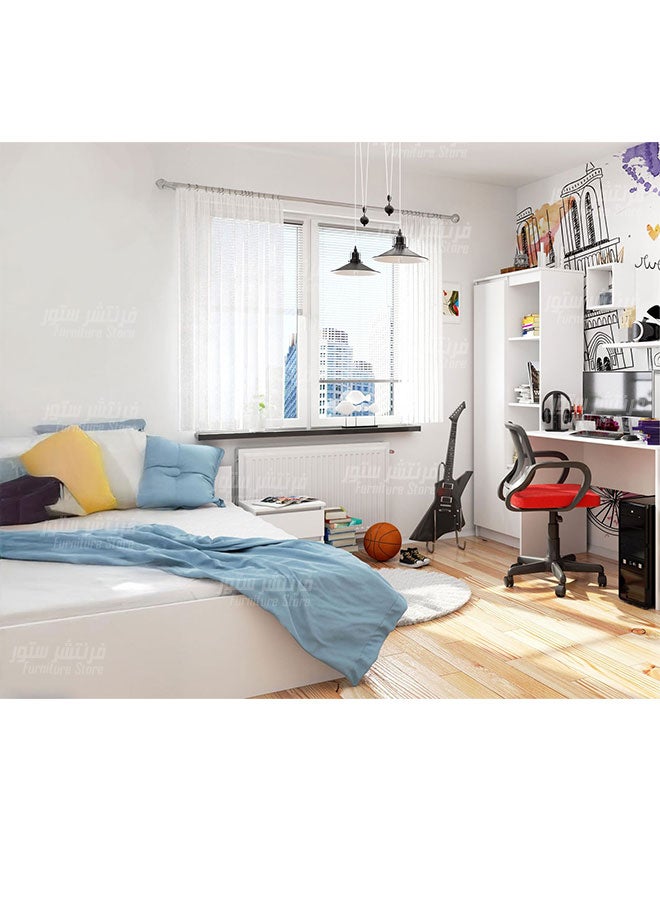 ميني روم ، غرفة مودرن صغيرة ، تتكون من، سرير مودرن - عرض 130 سم ، ومكتب ومكتبة وكومود ، من فرنتشر ستور . - Image 1