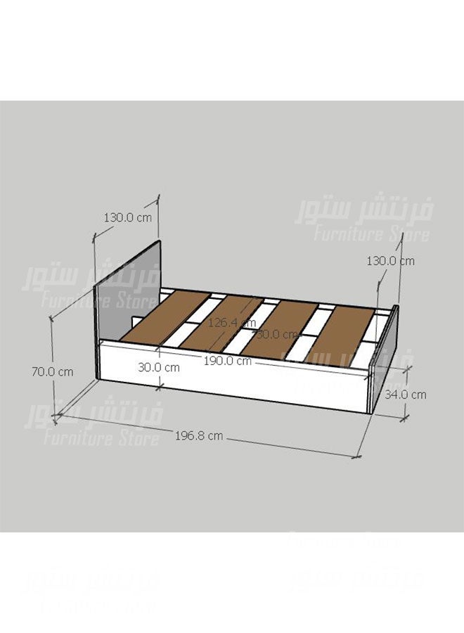 ميني روم ، غرفة مودرن صغيرة ، تتكون من، سرير مودرن - عرض 130 سم ، ومكتب ومكتبة وكومود ، من فرنتشر ستور . - Image 2