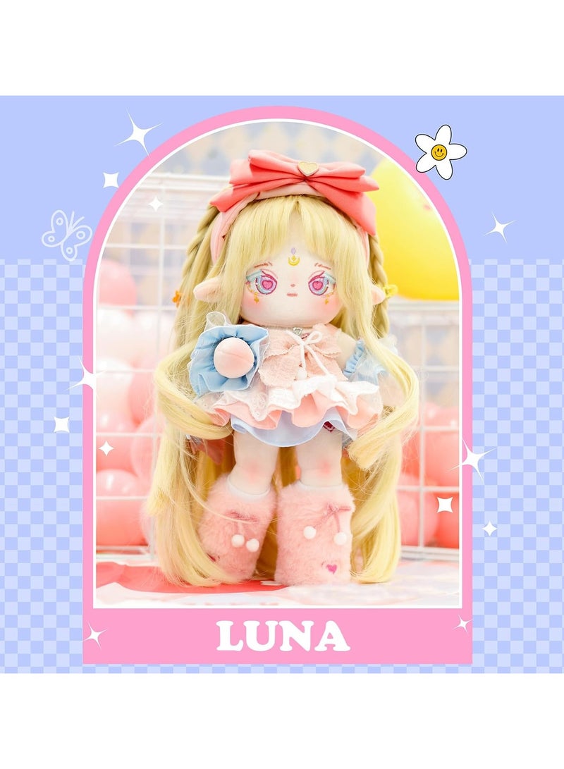 عام دمى قطنية ناعمة، دمى قطنية بأطوال 30 سم مع عظام داخلية، دمى قطنية ناعمة للتغيير ملابس بأسلوب أنمي، هدايا لعب محببة، ملابس للدمى مضمنة. - Image 3