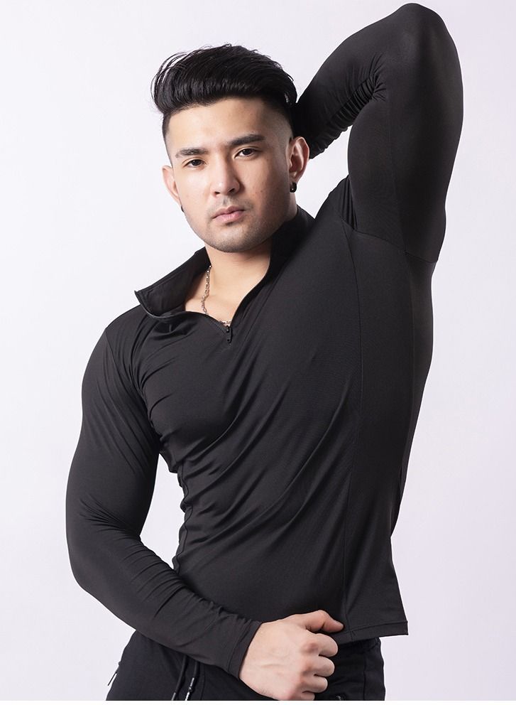 Loquat Men Quick Dry Breathable Sports Long Sleeve T-Shirt Black  - Image 2