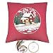 FONNUY Christmas Embroidery Kit for Beginners Throw Pillow Case Cross Stitch Set Winter Snow House Holly Tree Pattern for Adults Hand Works Crafts Throw Pillow Cover 18 x 18 Red - Image 2