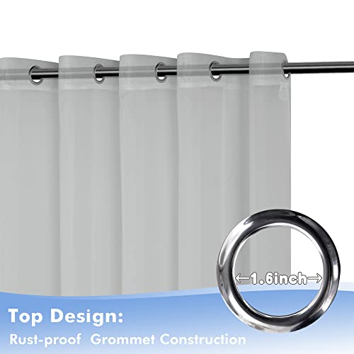 HolidayIdeas Outdoor Sheer Curtains for Patio Waterproof, 4 Panels - 54 x 108 Inch - Cloud Grey Light Filtering Voile Outside Curtains Grommet Drapes for Front Porch, Gazebo, Pergola, Backyard - Image 4