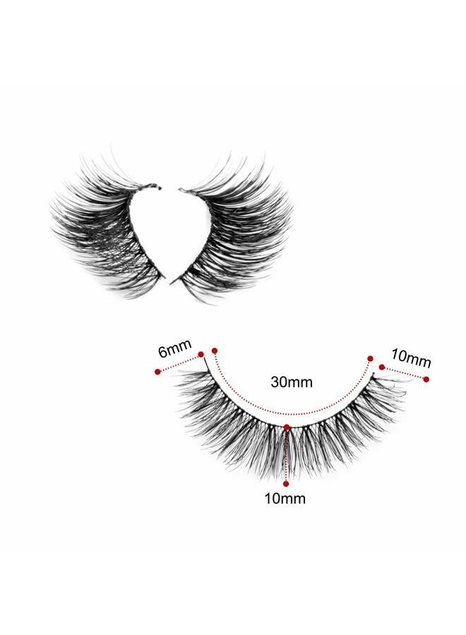 EMEDA 10 pairs False Eyelashes Natural Look Eyelashes Soft Fake Lashes 100% Handmade Lashes Reusable Eye Lash Transparent Band 1 Pack by EMEDA 002 Style - Image 4