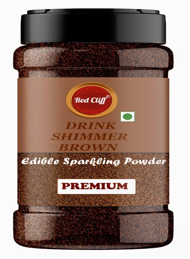 RED CLIFF Edible Brown Shimmer Powder for Cake Decoration, Drinks, and Desserts Food Grade Glitter Dust for Baking, Beverages, and Creative Culinary Designs || (50g) - Image 1