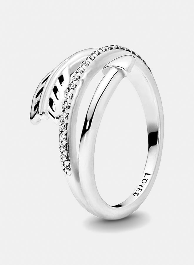 PANDORA Arrow Silver Ring with Clear Cubic Zirconia 