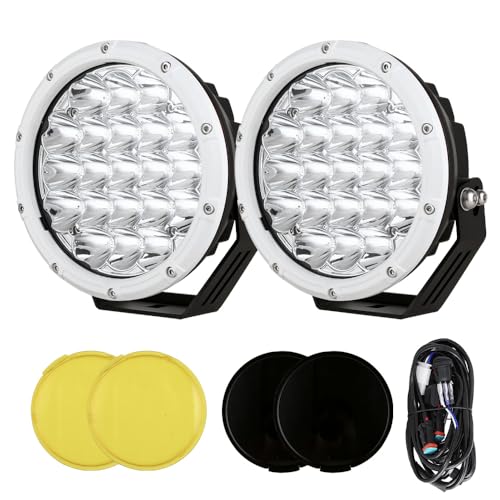 BIGLION.X 7Inch Driving Lights Spotlights Pair 210W 32000LM Round LED Spot Off Road Lights Marine Light Bar Amber Fog Headlights 12V 24V for Pickup Trucks ATV UTV Car UTE 4WD Boat - Image 1