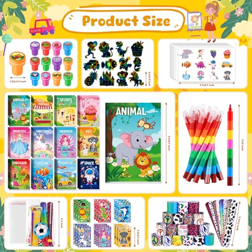 BenLouis 96Pcs Kids Party Favors Mini Coloring Books Crayon Slap Bracelets Stickers Set Bulk for Kids 4-8-12 Classroom Birthday Gifts Goodie Bags Pinata Stuffers School Rewards Crafts Supplies - Image 3