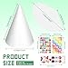 WEOXPR 24 Pack White Party Hats with StickersBirthday Party Favors for KidsMini Cone Hats for Arts DIY CraftsNewborn Photo Props Halloween Christmas Decorations 24 Pack White Hat Stickers - Image 4