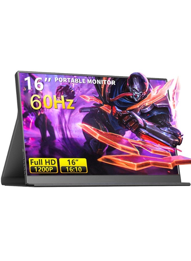 16" 2.5K Portable Monitor for Switch/PS5, Mobile & PC – Direct Connect External Display featuring 60Hz Matta Screen, LOW Blue Light, 100%sRGB, Freesync & HDR, 1200:1 Contrast, 350 nits, Ultra Slim 0.39" & 1.52 lb  - Image 1