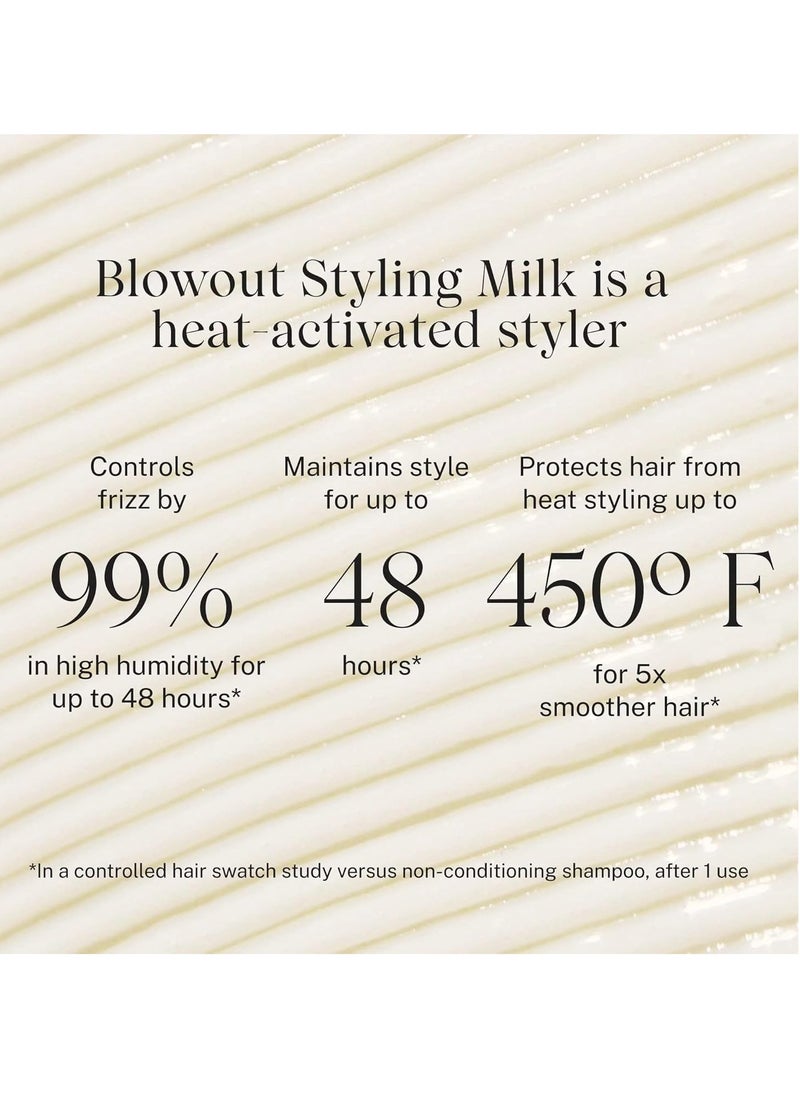 JVN JVN Complete Blowout Styling Milk Heat Protector Cream, Anti-Humidity, Smooths Protects, 3 Fluid Ounces  - Image 2