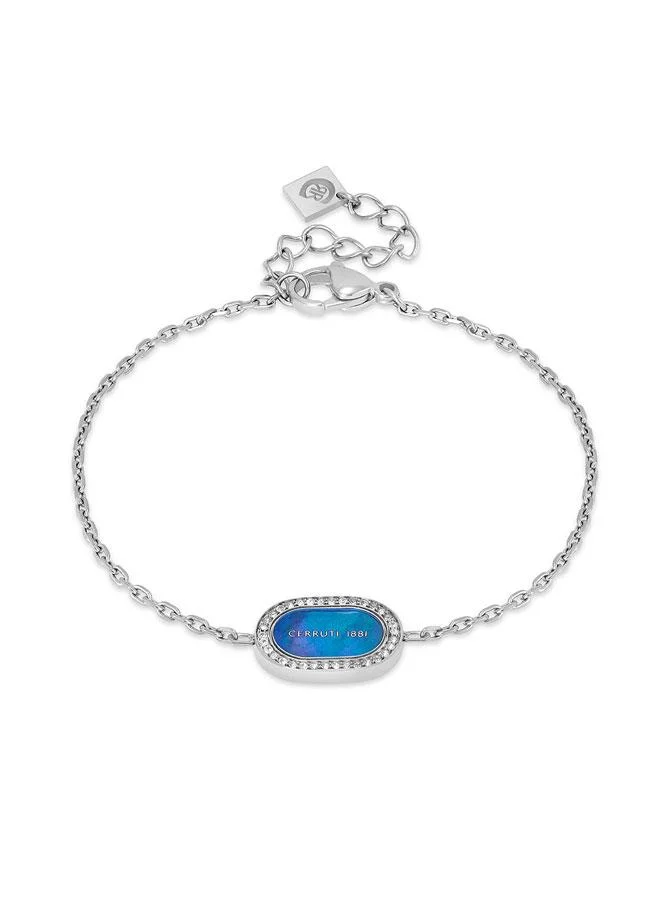 Aosta Silver Stainless Steel Chain Bracelet for Women 170mm