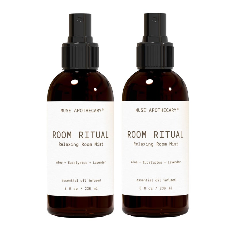 Muse Apothecary Room Ritual Aromatic and Relaxing Room Mist 8 oz Infused with Natural Essential Oils Aloe Eucalyptus Lavender 2 Pack