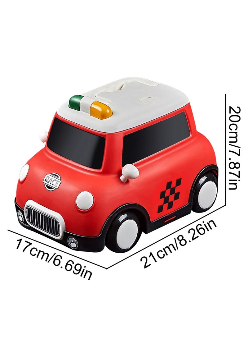 شو وو سيارة صغيرة للأطفال، مجموعة ألعاب سباق سيارات 70 قطعة مع صندوق تخزين للسيارة، ألعاب تعليمية صغيرة قابلة للسحب للأطفال الصغار، مركبات معدنية تفاعلية للأولاد والبنات، هدايا حفلات، أكياس هدايا، لون أحمر - Image 5