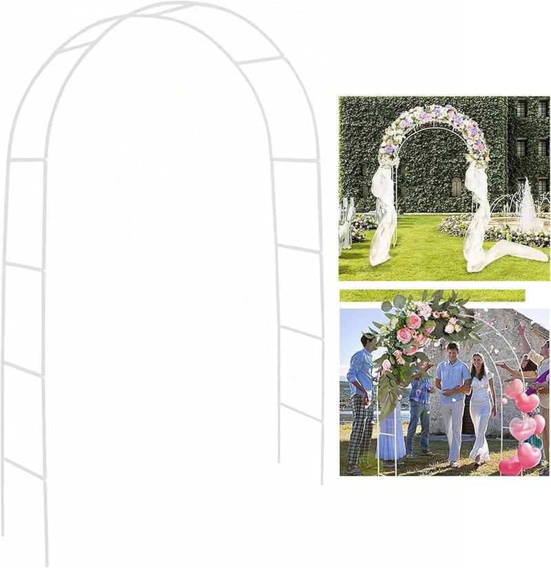 جوريم جناح حديدي للحديقة من نوع Garden Arch، يمكن تجميعه بحرية، متوفر بحجمين، مناسب لمختلف أنواع النباتات المتسلقة، لزينة حدائق الزفاف أو حفلات العروس. اللون: أبيض. - Image 1