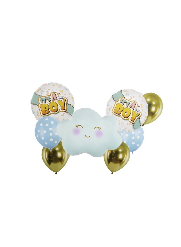 PARTY FUN It's A Boy Balloons Set of 8 Celebrate the Joyful Arrival with Adorable Blue Decoration  - Image 1