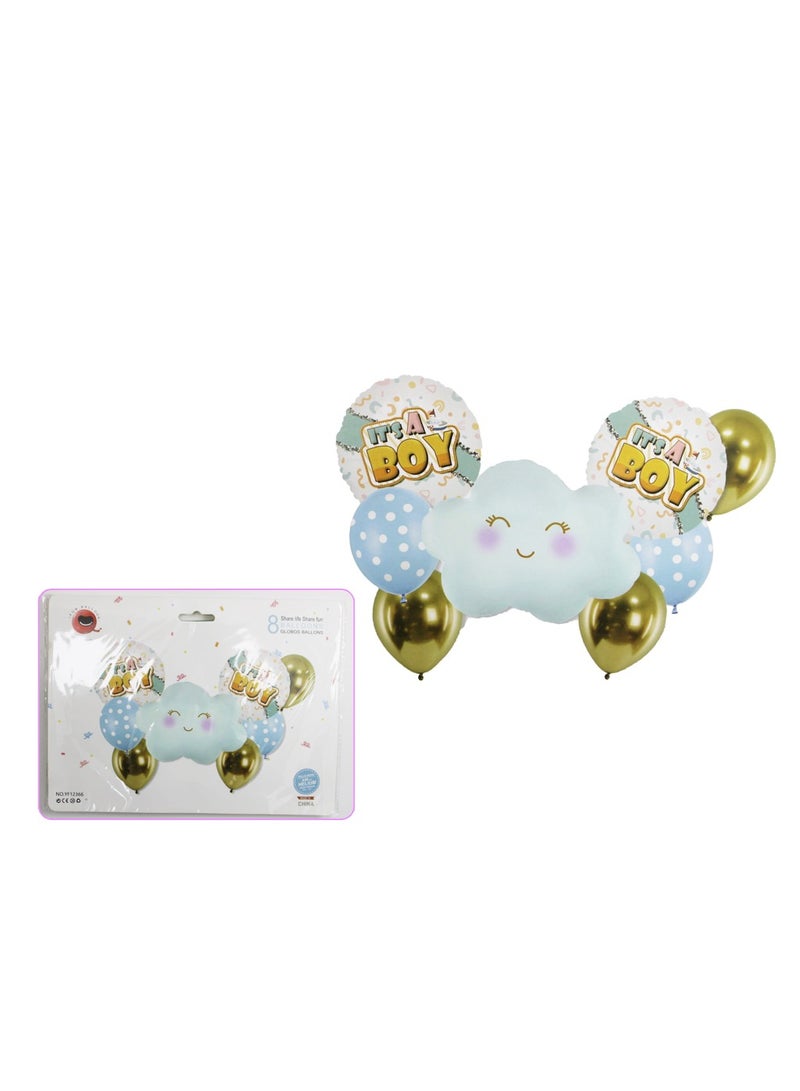 PARTY FUN It's A Boy Balloons Set of 8 Celebrate the Joyful Arrival with Adorable Blue Decoration  - Image 2