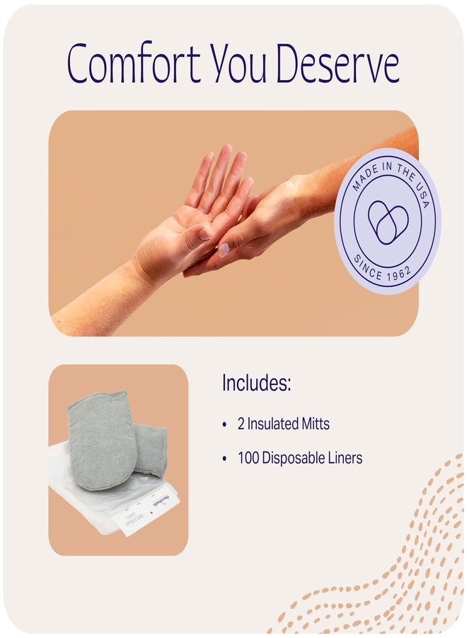 therabath طقم قفازات ثيراباث المعزولة لحمام الشمع البارافيني، لعلاج التهاب المفاصل والعناية بالبشرة، يتضمن 2 قفاز يد و100 بطانة بلاستيكية، للاستخدام المنزلي والسبا، صنع في الولايات المتحدة الأمريكية - Image 3