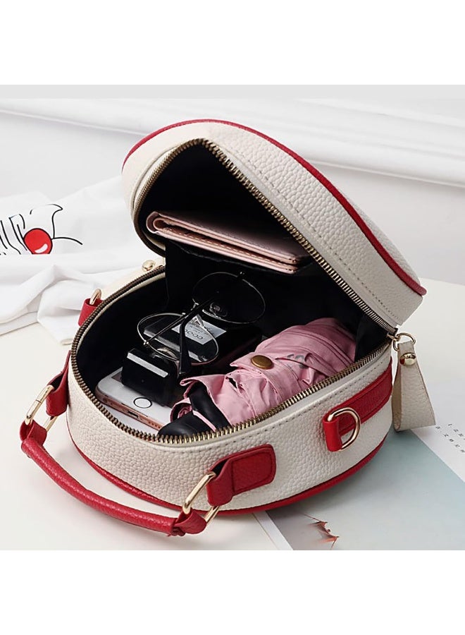 Women's PU Leather Crossbody Bag with Cherry Print, Adjustable Strap & Top Handle - Image 3