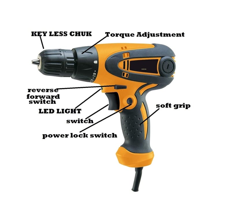 MLD 10mm ForwardReverse Function Powerful Screwdriver 350W 750RPM Cum Drill Machine And Free Plus and Minus bits Magnetic - Image 2