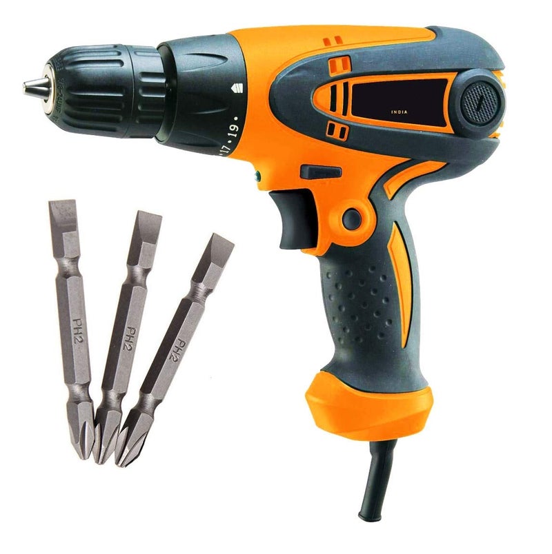 MLD 10mm ForwardReverse Function Powerful Screwdriver 350W 750RPM Cum Drill Machine And Free Plus and Minus bits Magnetic - Image 1