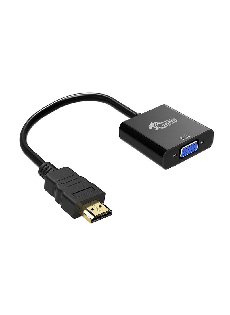 Cougar Gold-Plated HDMI to VGA Adapter (Male to Female) for Computer, Desktop, Laptop, PC - Black 