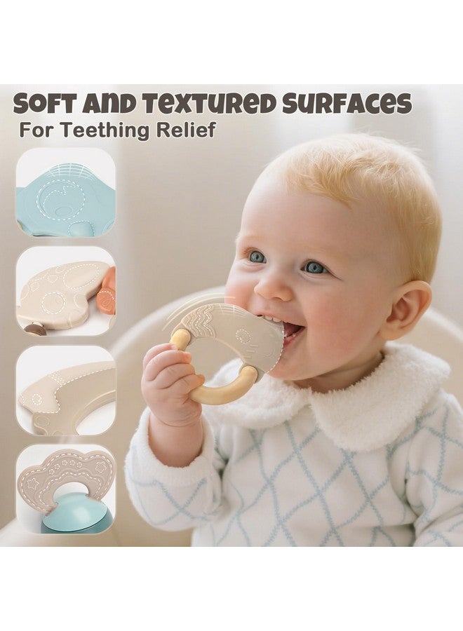 Vanplay Baby Rattles & Teethers Set - Baby Toys 0-6 Months, Teething Toys 3-6 Months, Sensory Toys with Soft Textures, Gentle Sounds & Easy-Grip Shape, Neutral Newborn Gift（10-Pack） - Image 2