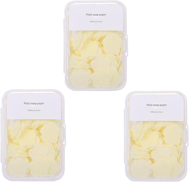 Iensen 300pcs Portable Hand Washing Soap Sheets, Scented Mini Soap Sheets, Disposable Soluble Soap for Outdoor Travel, Camping, Hiking (Yellow) - Image 1