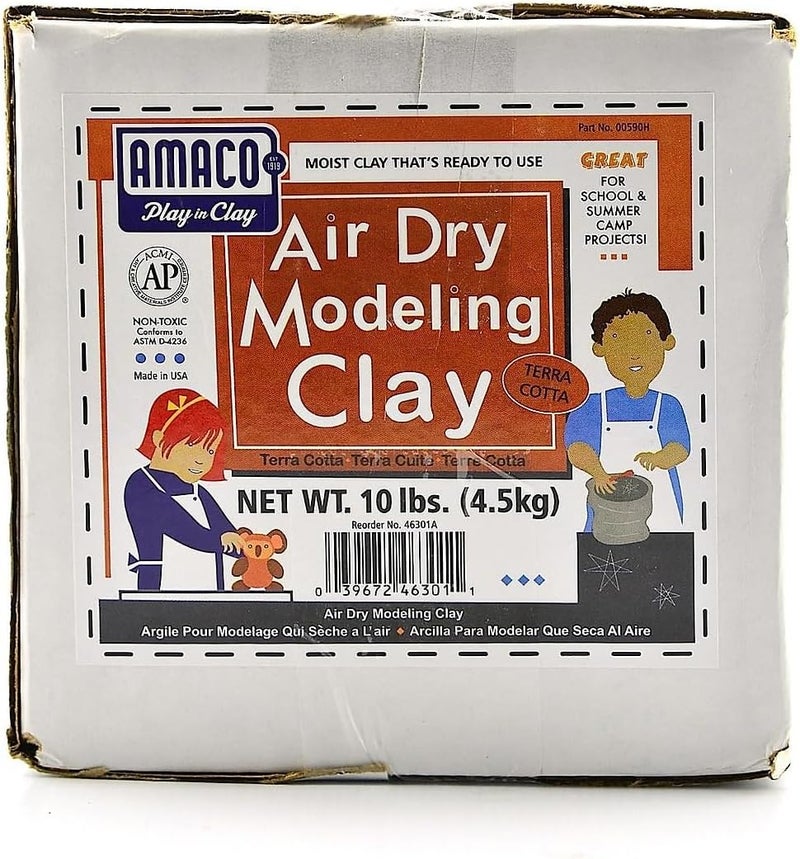 AMACO Air Dry Clay Terra Cotta 10 lbs Brown 46301A