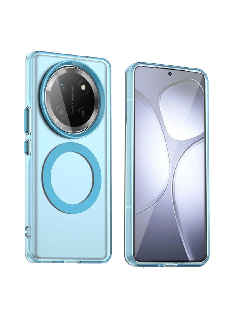 غلاف وقائي لـ Honor Magic 7 Lite، متوافق مع MagSafe، غطاء هجين من TPU المرن وPC، غلاف وقائي شبه شفاف بملمس مات مضاد للصدمات والخدوش