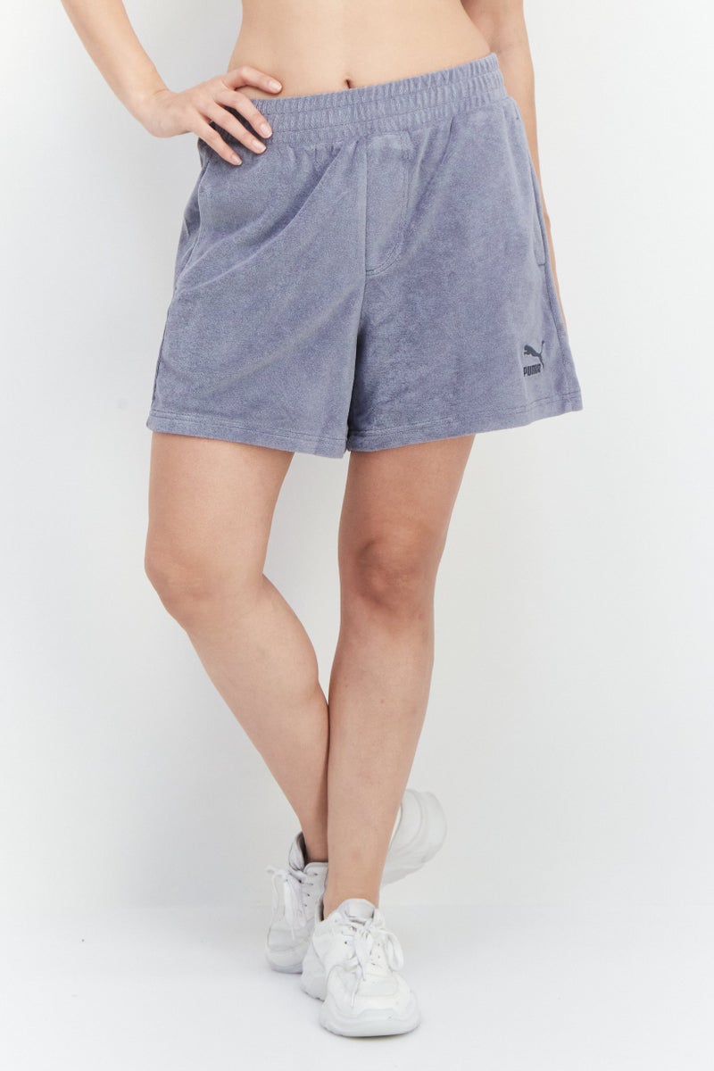 PUMA Women Sportswear Fit Brand Logo Training Shorts, Grey - Image 1