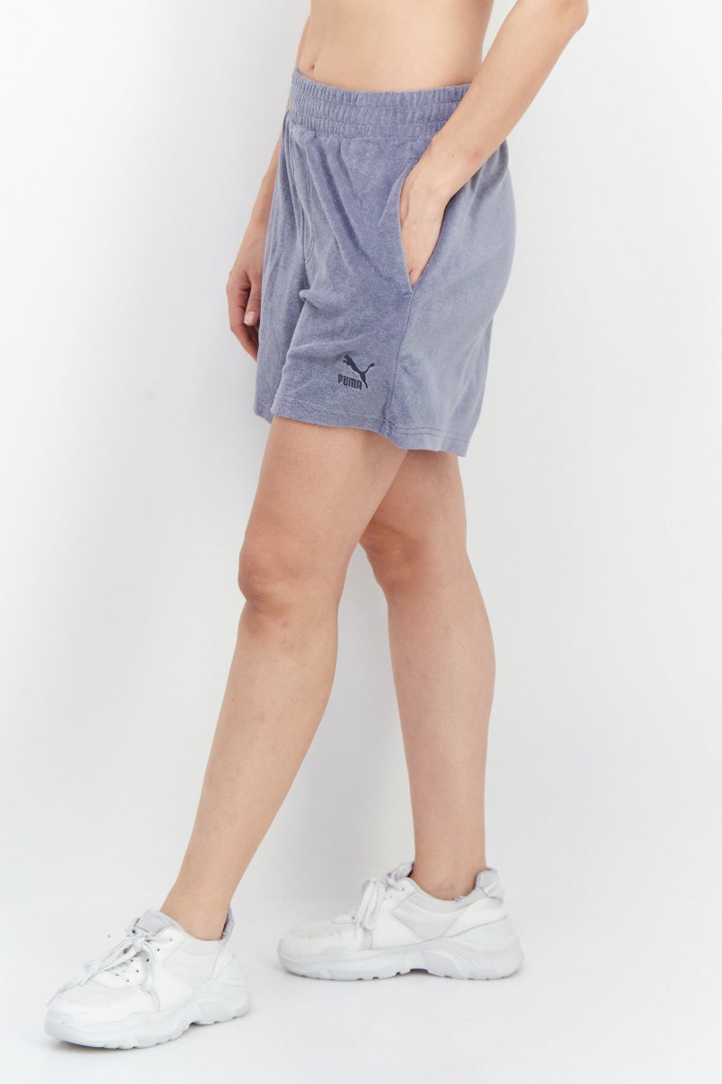 PUMA Women Sportswear Fit Brand Logo Training Shorts, Grey - Image 4