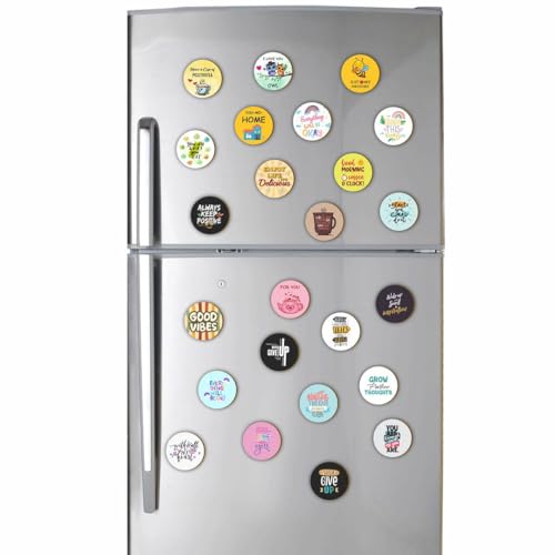 CVANU Set of 24 Everything Will be Okay Positive Quotes Printed Wooden Fridge Magnet for Refrigerator (2.5inchX2.5inch)_546 - Image 1