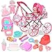 ALLROAD Baby Doll Stroller Toy Set with 125 Doll and Accessories 2 Doll Clothes Diaper Dining Chair Pacifier Storage Bag Baby Doll Stroller Toys for Girls Toddlers 35 46 57 Gifts for Pretend Play - Image 2