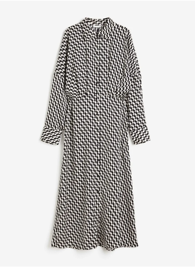 H&M Button Down Tie Detail Shirt Dress