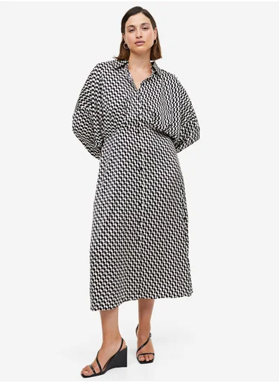 H&M Button Down Tie Detail Shirt Dress