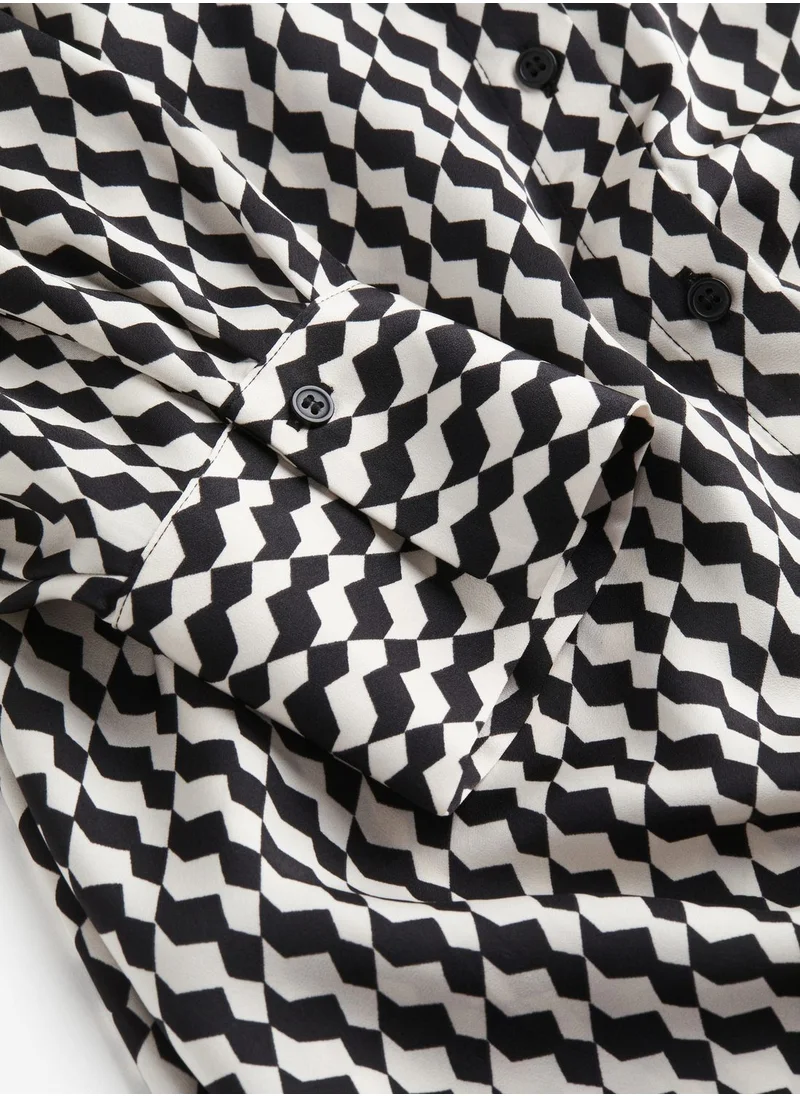 H&M Button Down Tie Detail Shirt Dress