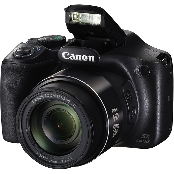Canon PowerShot SX540 Digital Camera w/ 50x Optical Zoom - Wi-Fi & NFC Enabled (Black) (Renewed) - Image 1