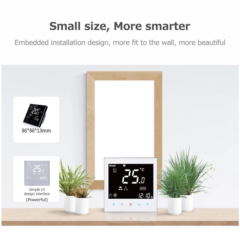 Thermostat BAC-2000ELZB Central Air Conditioning TUYA ZIGBEE Intelligent Constant Temperature LCD Screen 5-95 (℃) Wireless Controller Fan Coil Unit Smart Home Controller Panel - Image 2