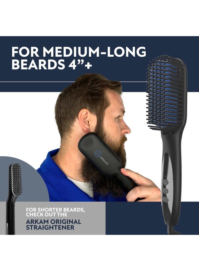 Arkam Beard Straightener for Men -Premium Heated Beard Brush Kit w/Anti-Scald Feature, Dual Action Hair Comb and Hard Shell Travel Case for Medium to Long Beards - Costume and Grooming Gifts for Men - Image 4