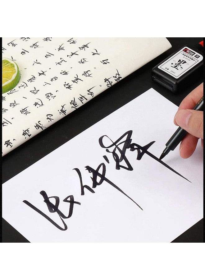 ماكسمارت قطع من أقلام الحبر للفنانين، 3 أحجام من أقلام الخط للكتابة والرسم والخط الصيني والياباني وقلم حبر فرشاة شودو، أقلام خط رفيعة، مجموعة خط للمبتدئين - Image 4