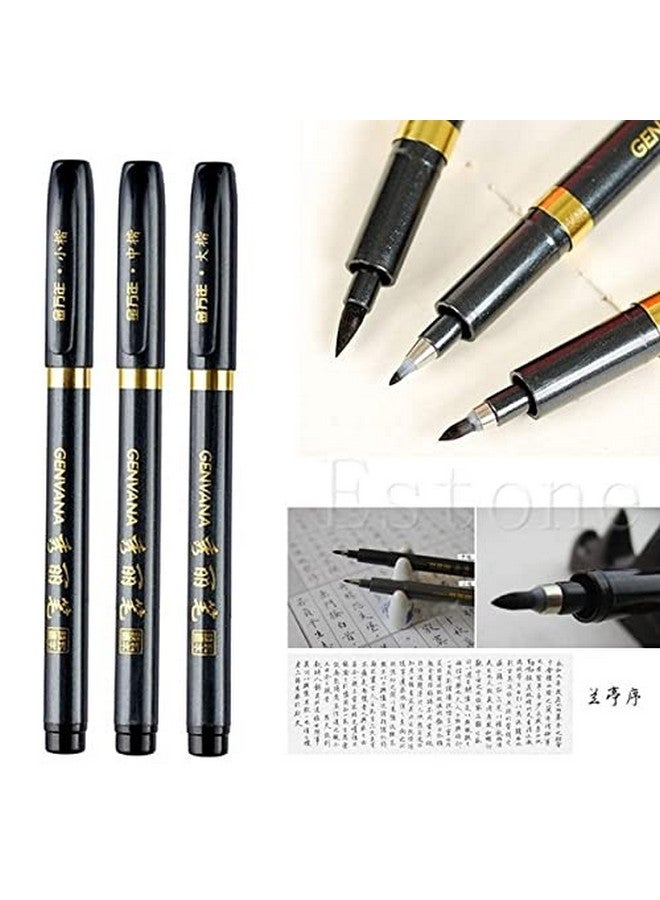 ماكسمارت قطع من أقلام الحبر للفنانين، 3 أحجام من أقلام الخط للكتابة والرسم والخط الصيني والياباني وقلم حبر فرشاة شودو، أقلام خط رفيعة، مجموعة خط للمبتدئين - Image 2