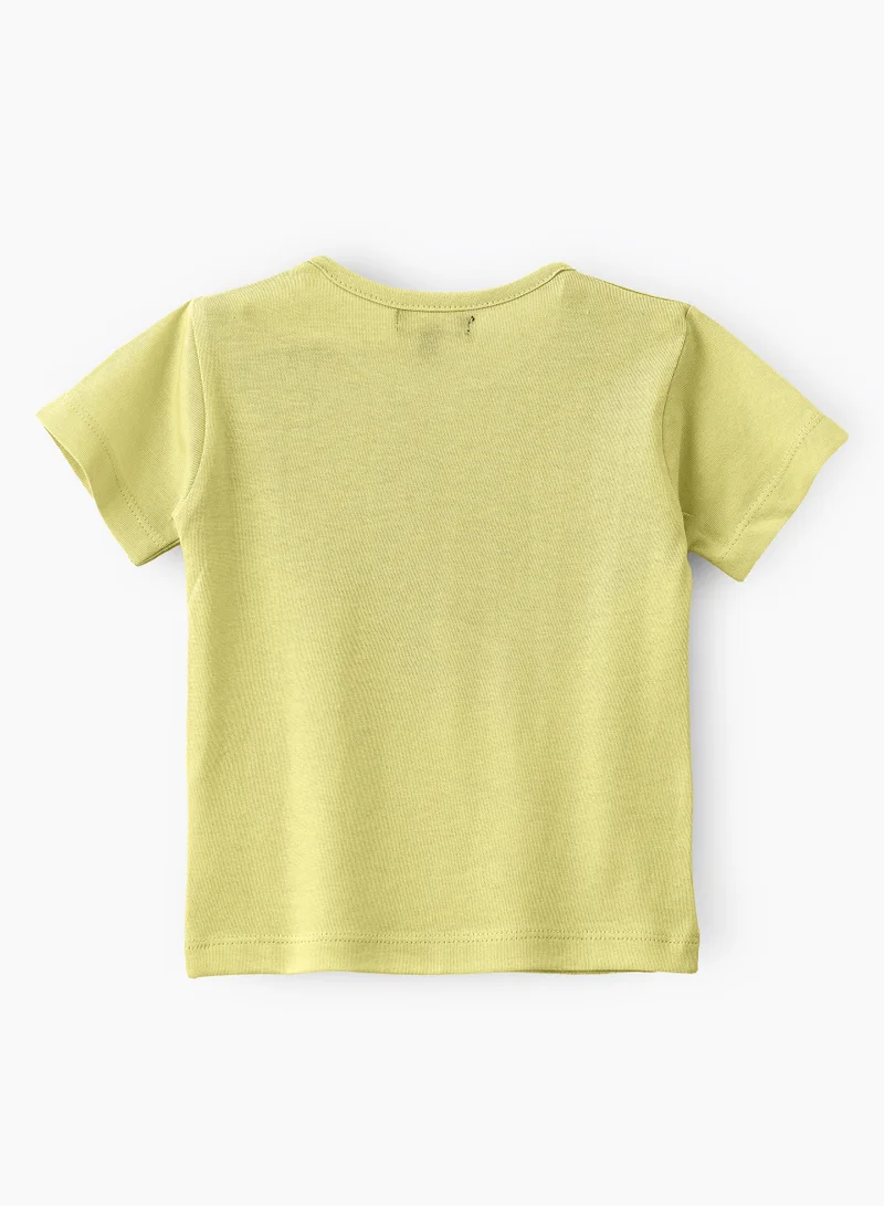 JAM Boys' Lime Green Dinosaur Graphic Cotton T-Shirt