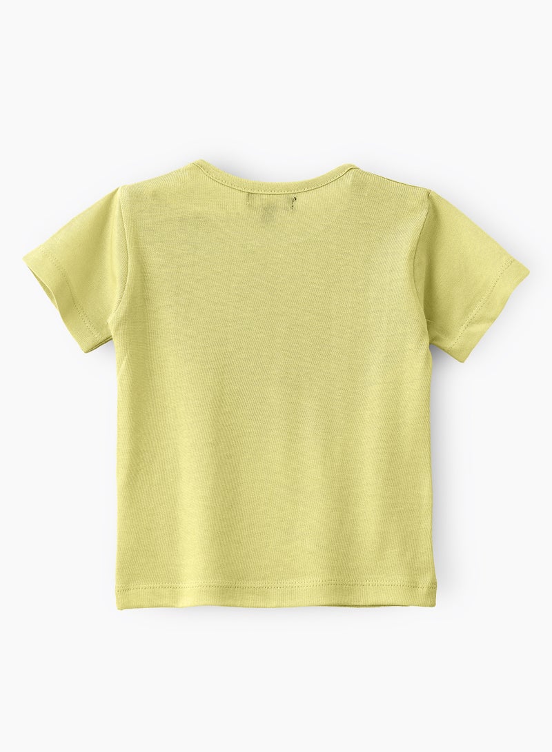 JAM Boys' Lime Green Dinosaur Graphic Cotton T-Shirt - Image 2