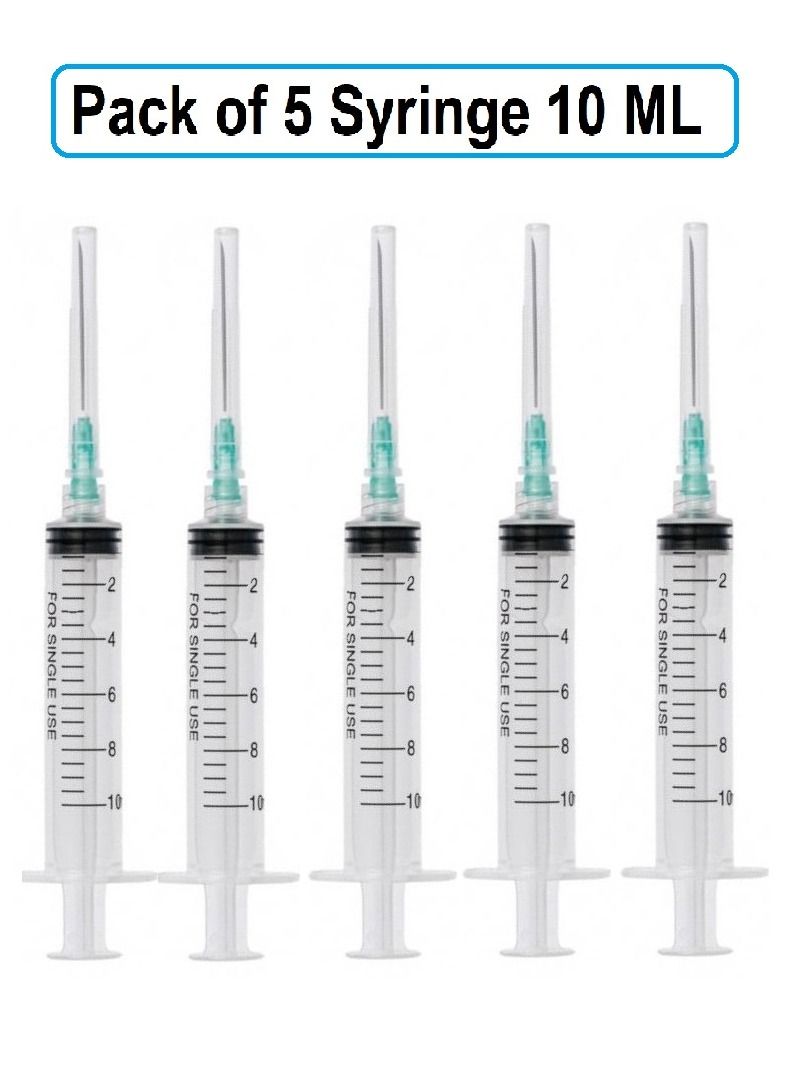 Pack Of 5 Pieces Medical Disposable Syringe 10ML - Image 1