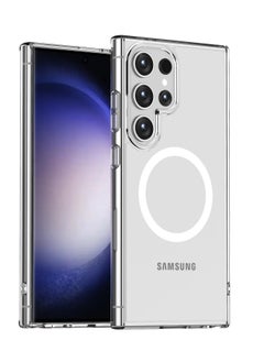 Case Cover Clear for Samsung Galaxy S23 Ultra with Support Magsafe Charger Charging Thin Shockproof and Transparent Non-yellow Case