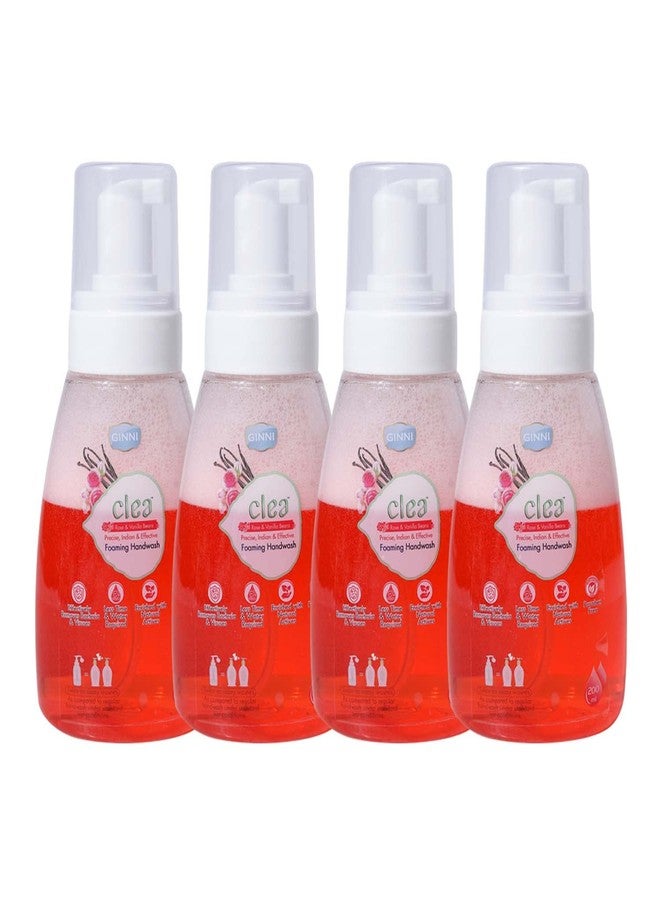 سيلا غسول اليدين السائل كليا للحماية من الجراثيم | غسول اليدين الرغوي المرطب - 200 مل (رائحة الورد والفانيليا، عبوة من 4 قطع) - Image 1