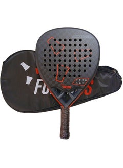 FORTUSS Padel Tennis Racket - Full Carbon Fiber - 3D Mat Rhomboid Surface With Light Eva Memory Flex Foam Core - Padel Racquet - Diamond Shape Paddle Racket With Bag Included (Red/Black)  - Image 2
