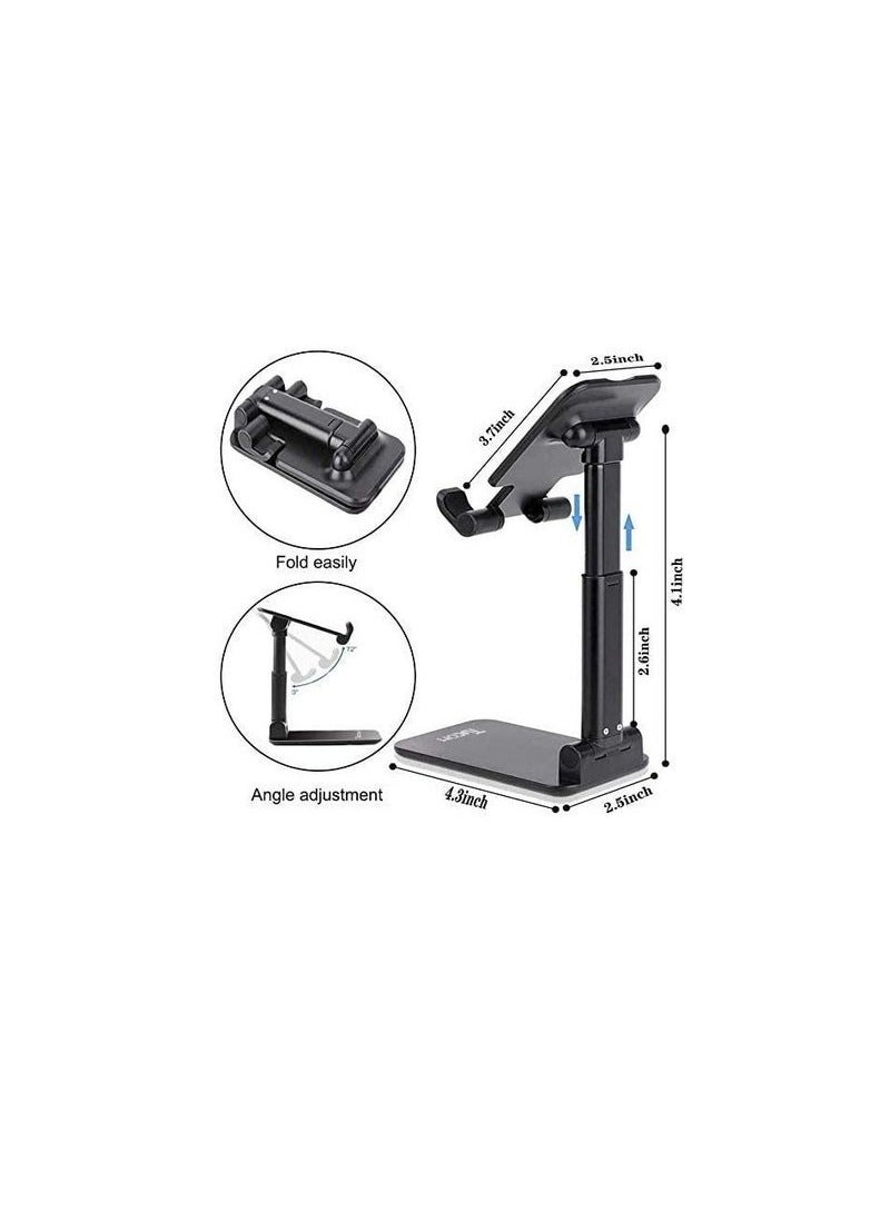 TIGER Adjustable Foldable Desktop Phone & Tablet Stand Holder – Dual-Angle Mobile Stand with Height Adjustment, Anti-Slip Base & Compact Design – Universal Desk Holder for iPhone, iPad, Samsung, Android Phones, Tablets & More – Ideal for Office, Bedside & Travel Use - Image 2