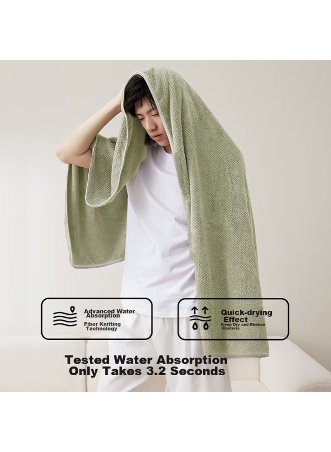 Sanli Extra Large 7a Antibacterial Bath Towel, Class A Absorbent Quick-drying Adult Men And Women Wrap Towel, 90*180cm, 460g, Light Green - Image 3